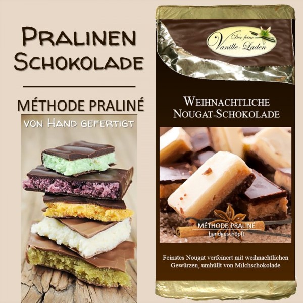 Weihnachtliche Nougat-Schokolade