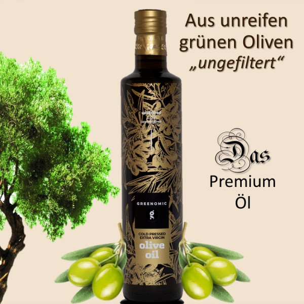 ALPHA Olivenöl Extra Nativ aus unreifen grünen Oliven - ungefiltert! (Ernte 2022/23)