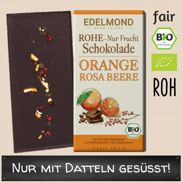 Rohe 75% "Nur Frucht" Orange/Rosa Beere. Bio Fair