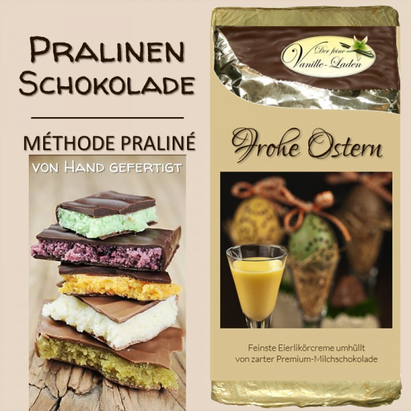 "Frohe Ostern" Eierlikör Pralinen-Schokolade