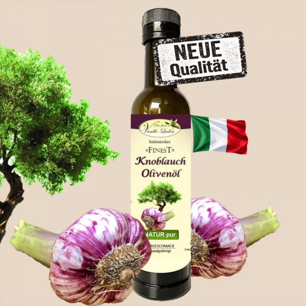 Knoblauch-Olivenöl aus Sizilien (aromatisiertes Olivenöl)