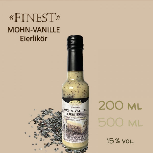 Mohn-Vanille-Eierlikör / 15 % vol. PREMIUM (handgefertigt!)