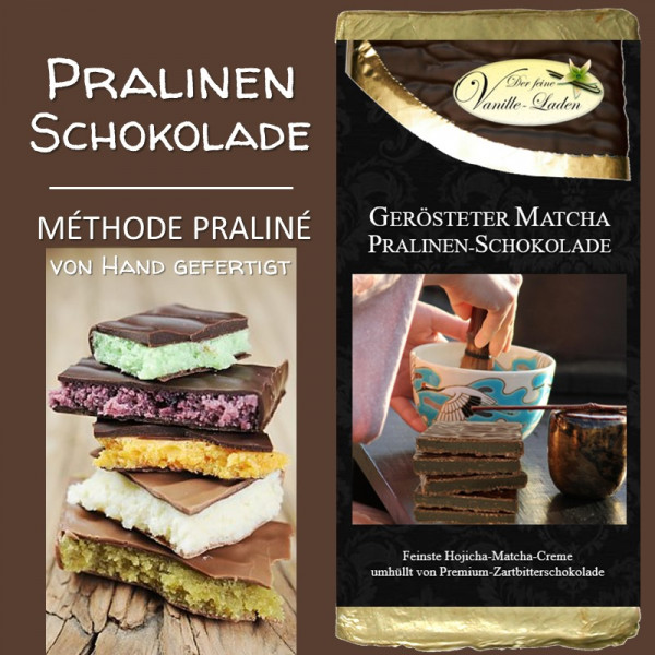 Gerösteter Matcha (Hojicha) Pralinen-Schokolade