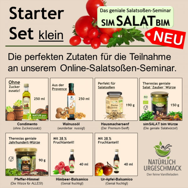 STARTER-PAKET "klein" simSALATbim Salatsoßenseminar (7 Einzelzutaten)
