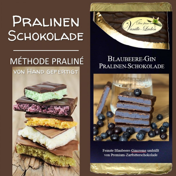 Blaubeere-Gin Pralinen-Schokolade
