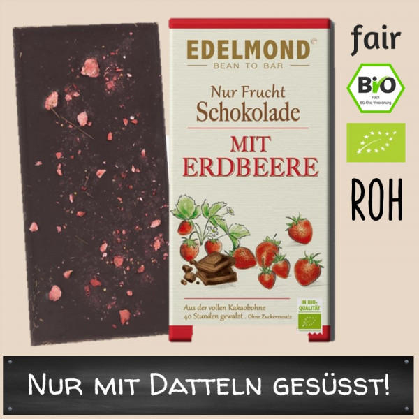 Rohe 75% "Nur Frucht" Erdbeere. Bio Fair