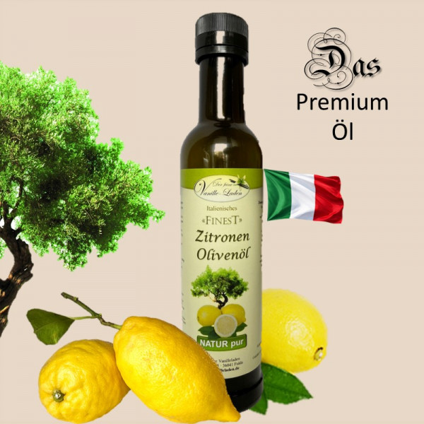 Zitronen-Olivenöl aus Sizilien (aromatisiertes Olivenöl)