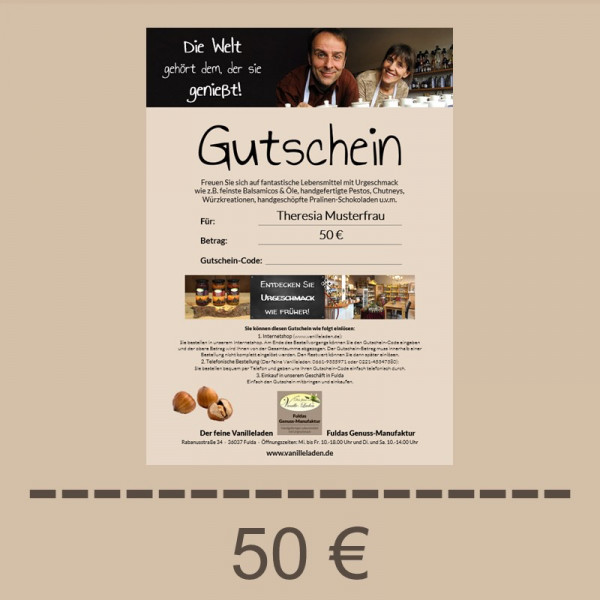 50 Euro Gutschein