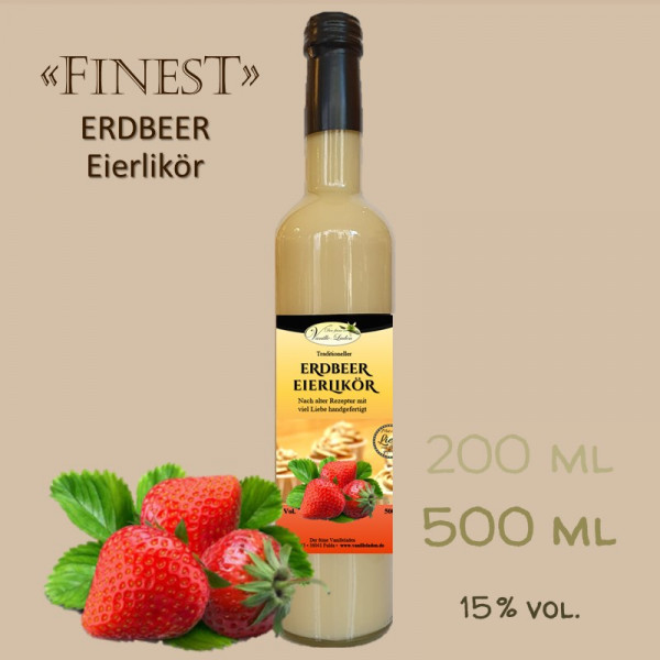 Erdbeer-Eierlikör / 15 % vol. PREMIUM (handgefertigt!)