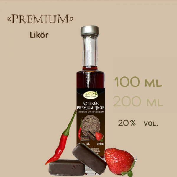 AZTEKEN Schoko-Erdbeer-Chili-Likör / 20 % vol. PREMIUM